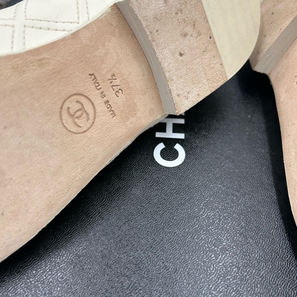 Women’s Chanel lambskin cap toe ballet flats size 37.5 made in Italy.PRISTINE - Picture 9 of 10